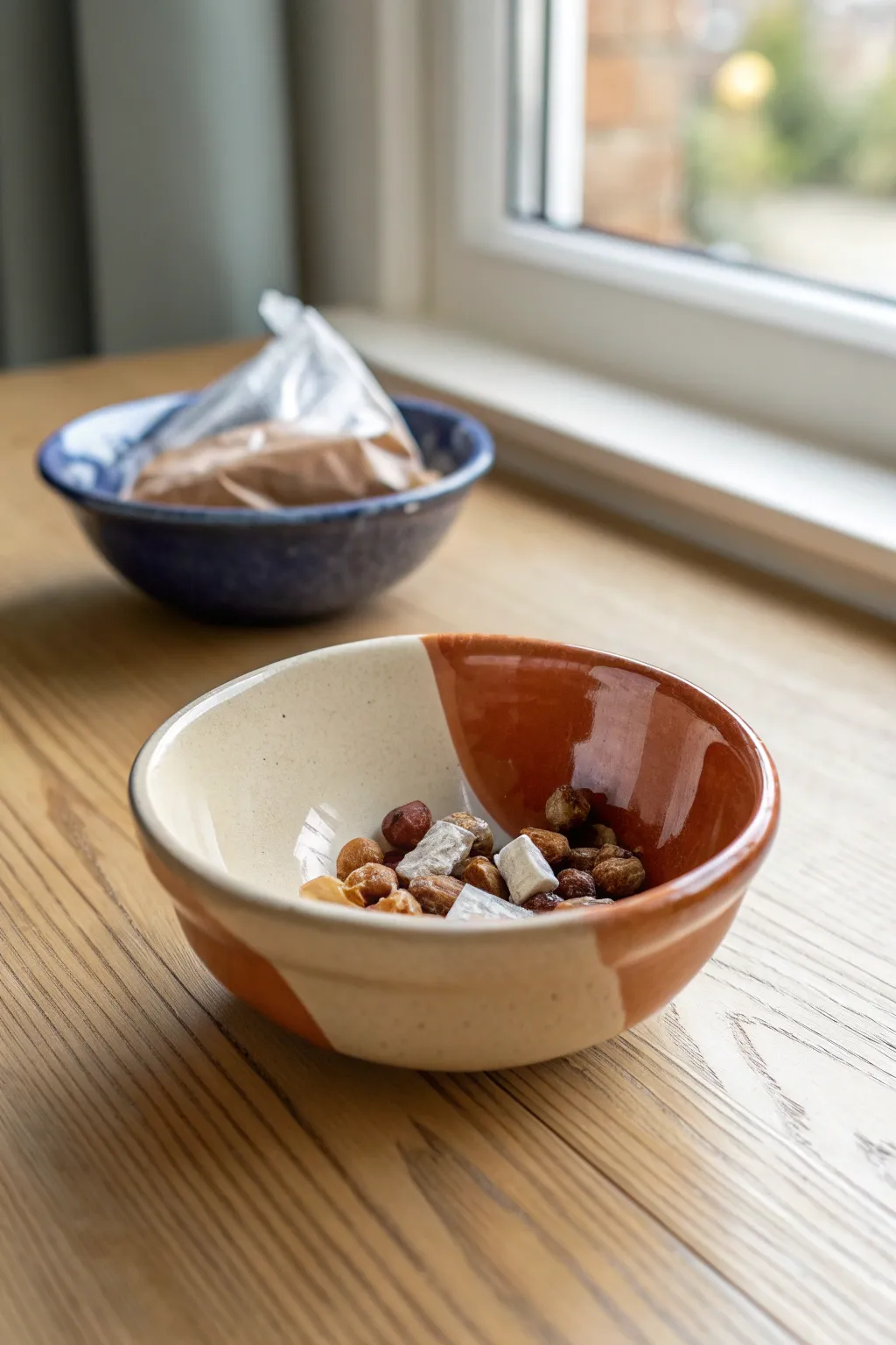 Soft slab snack bowl with gently wrinkled sides—simple, handmade, and perfect for everyday treats.