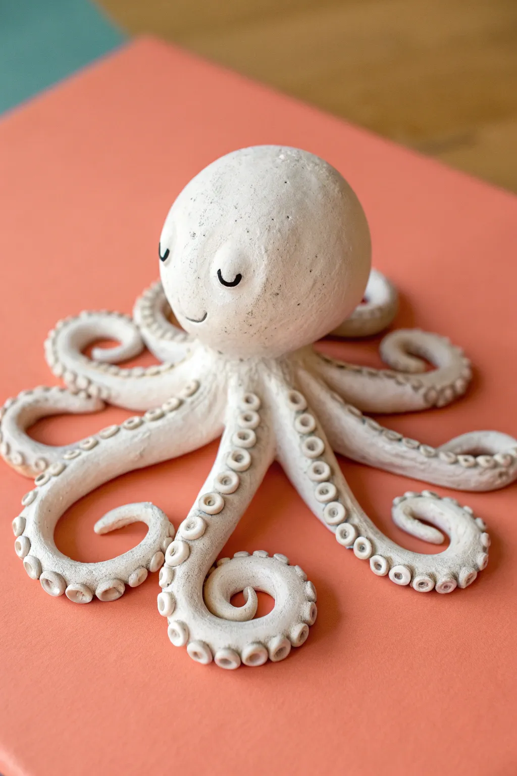 Easy clay octopus: one ball, eight coils, and a sweet minimalist finish for beginners.