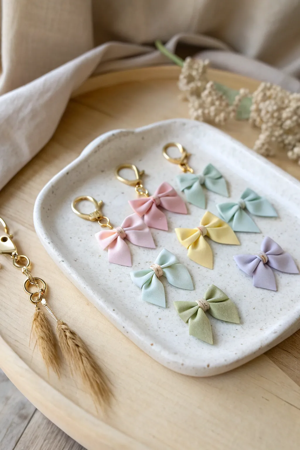 Sweet pastel bow charms, beginner friendly and perfect as tiny pendants or keychain accents.