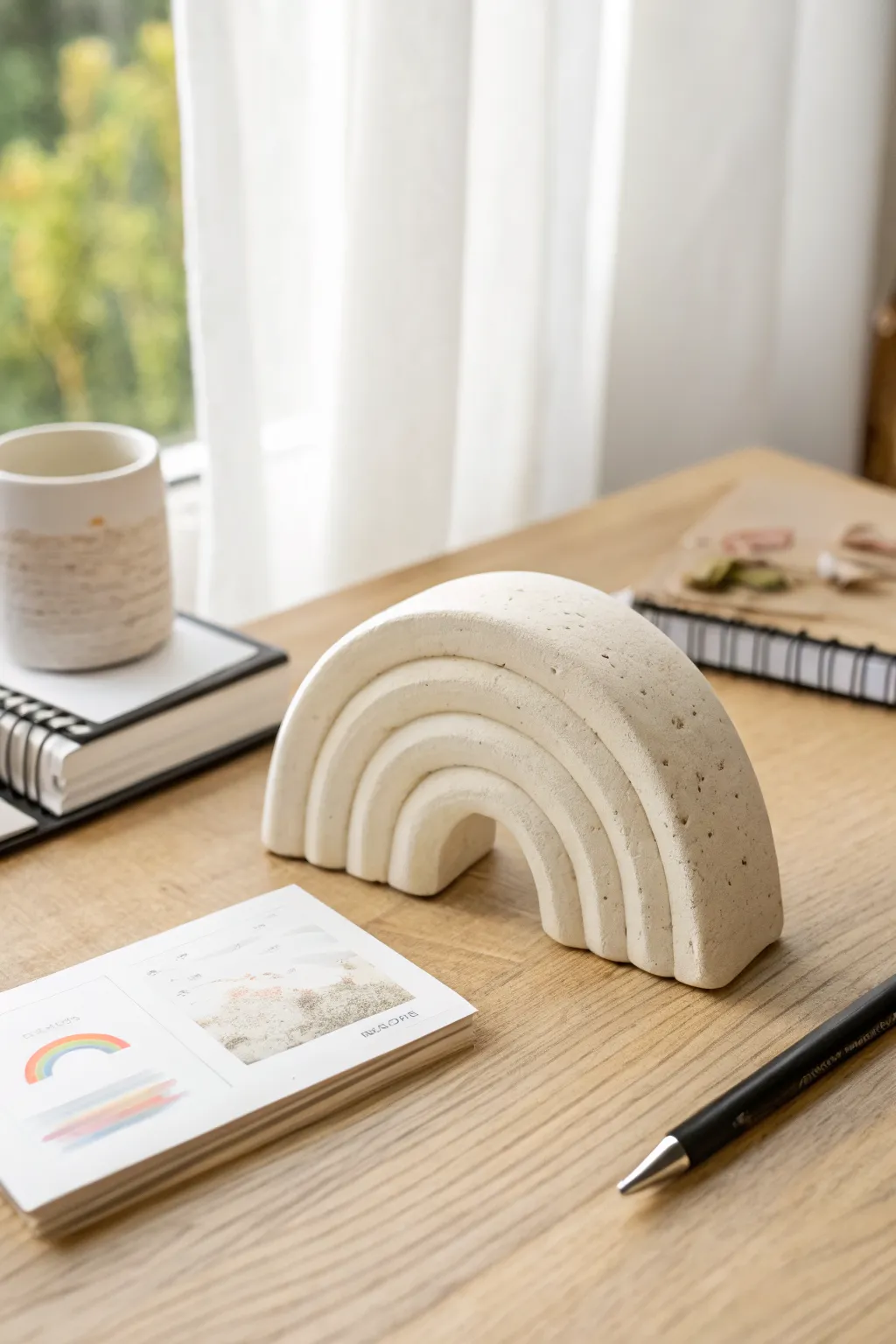 Minimal air-dry clay photo holder: a simple, handmade gift that elevates any desk.