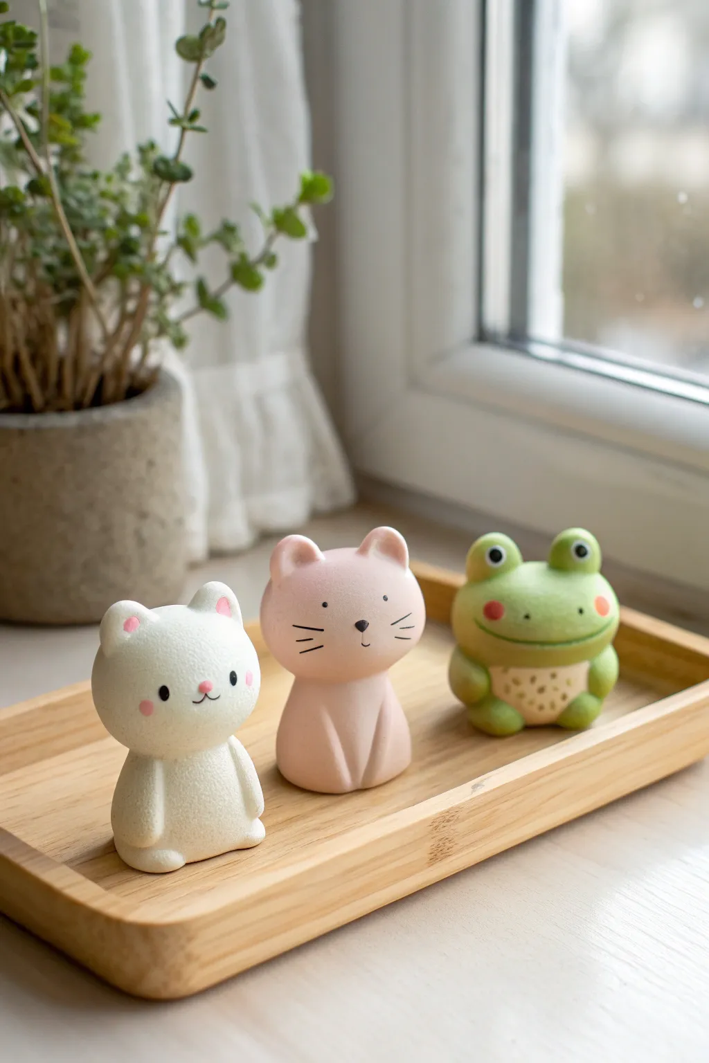 Cute chibi clay animal trio, simple and sweet DIY décor for your next bakeable clay project