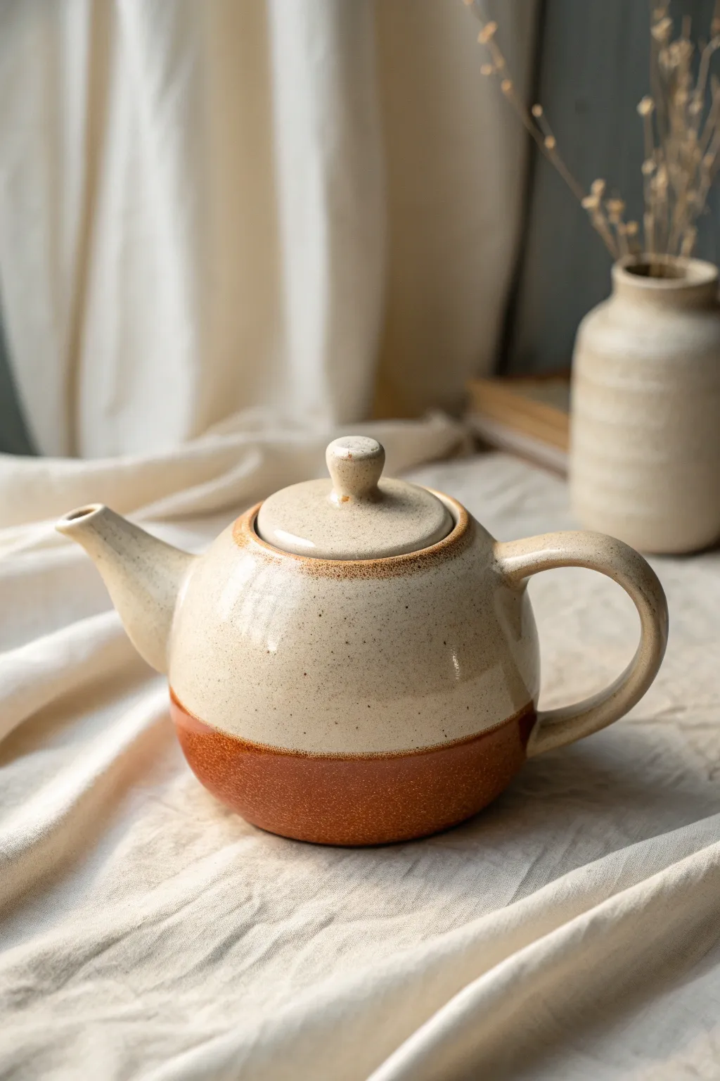 Clean two-tone glaze teapot with a crisp color break for an easy modern pottery upgrade