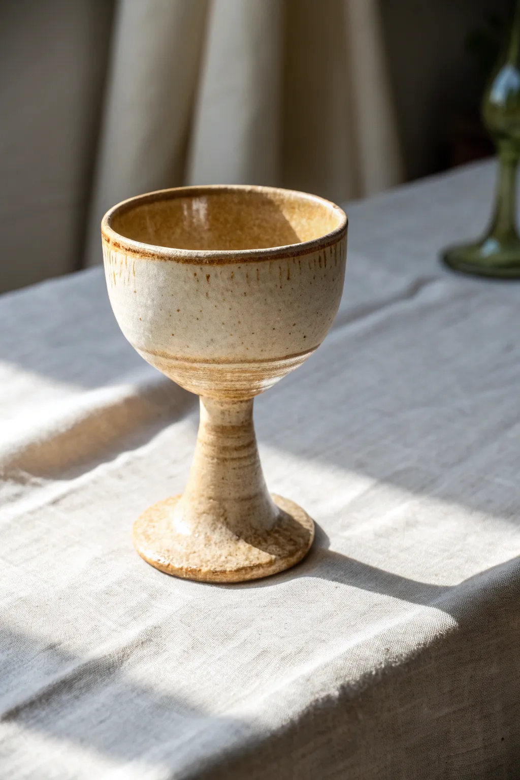 Glossy bowl meets matte textured stem for a modern goblet with beautiful finish contrast.