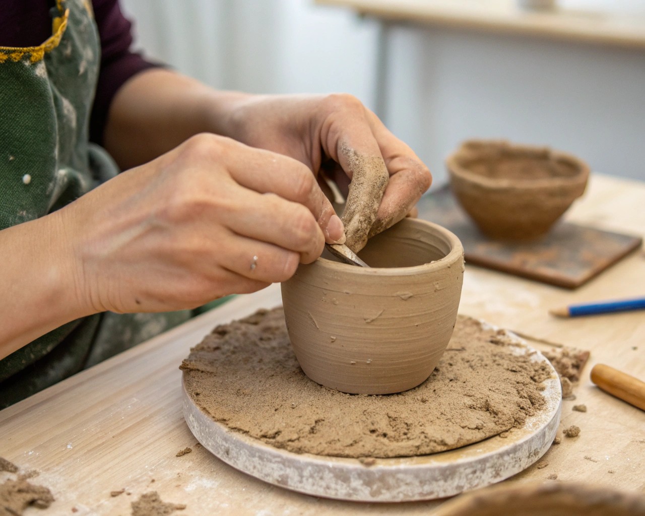 Basic hand-building techniques form the foundation of creating clay art pieces.