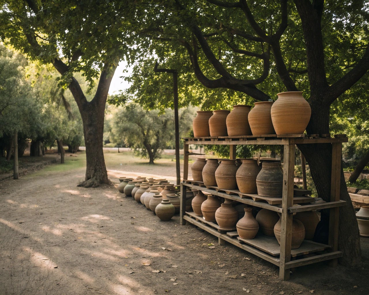 Dry your clay creations slowly under the gentle touch of nature to prevent cracks.