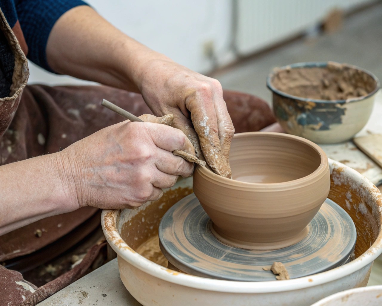 Hands-on pottery techniques like pinching, coiling, and slab building, essential for crafting wabi-sabi ceramics.