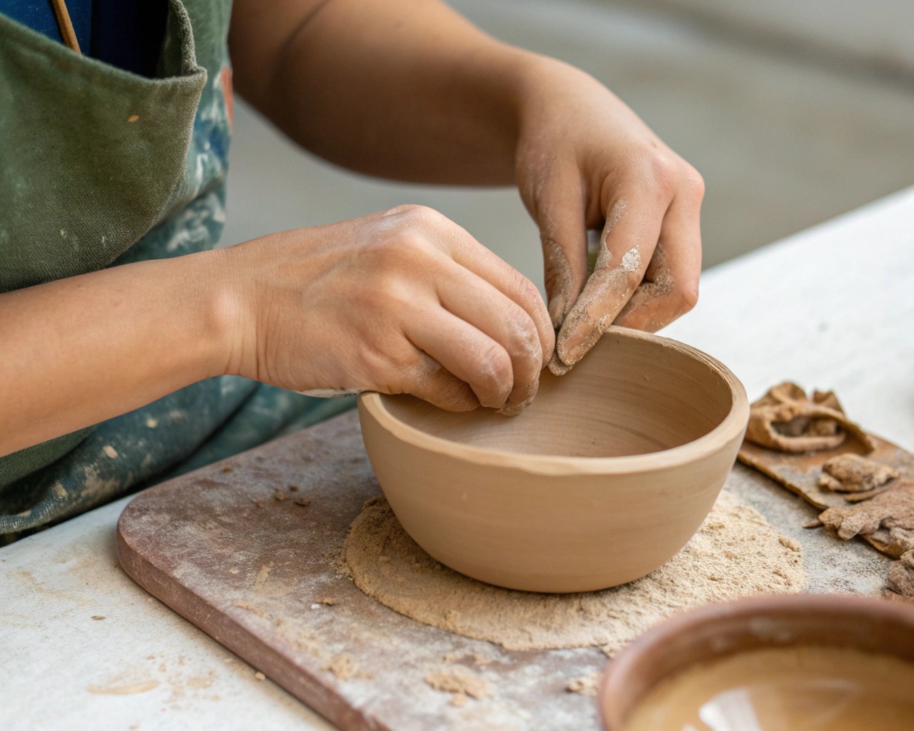 Master basic hand-building techniques for creating diverse clay items.